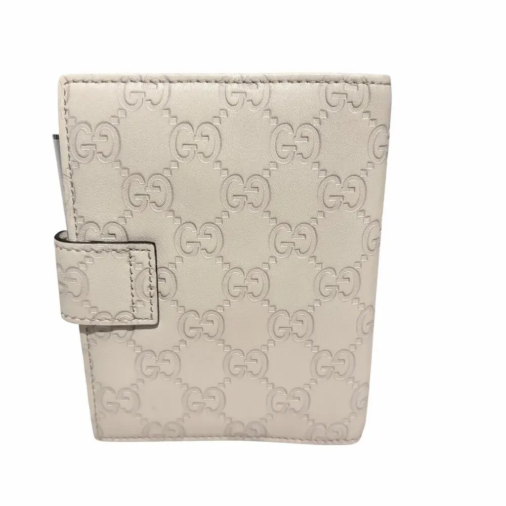 Gucci Guccissima Ivory Leather Agenda Planner w/ Heart Clasp & Inserts / Pen